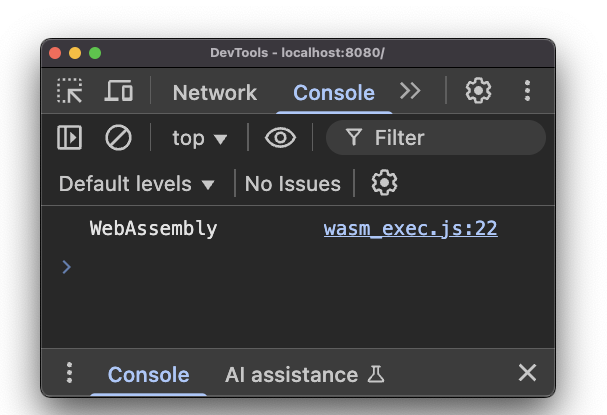 Console outputing ‘WebAssembly’