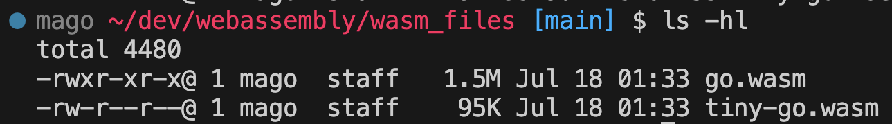 File size comparison